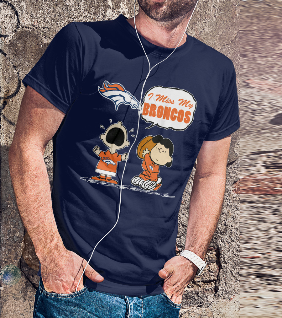 I Miss My Broncos Denver Broncos 72 Comic Style Football Fans T-Shirt