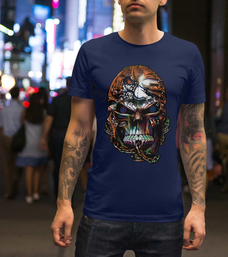 Denver Broncos 53 Skull Art T-Shirt