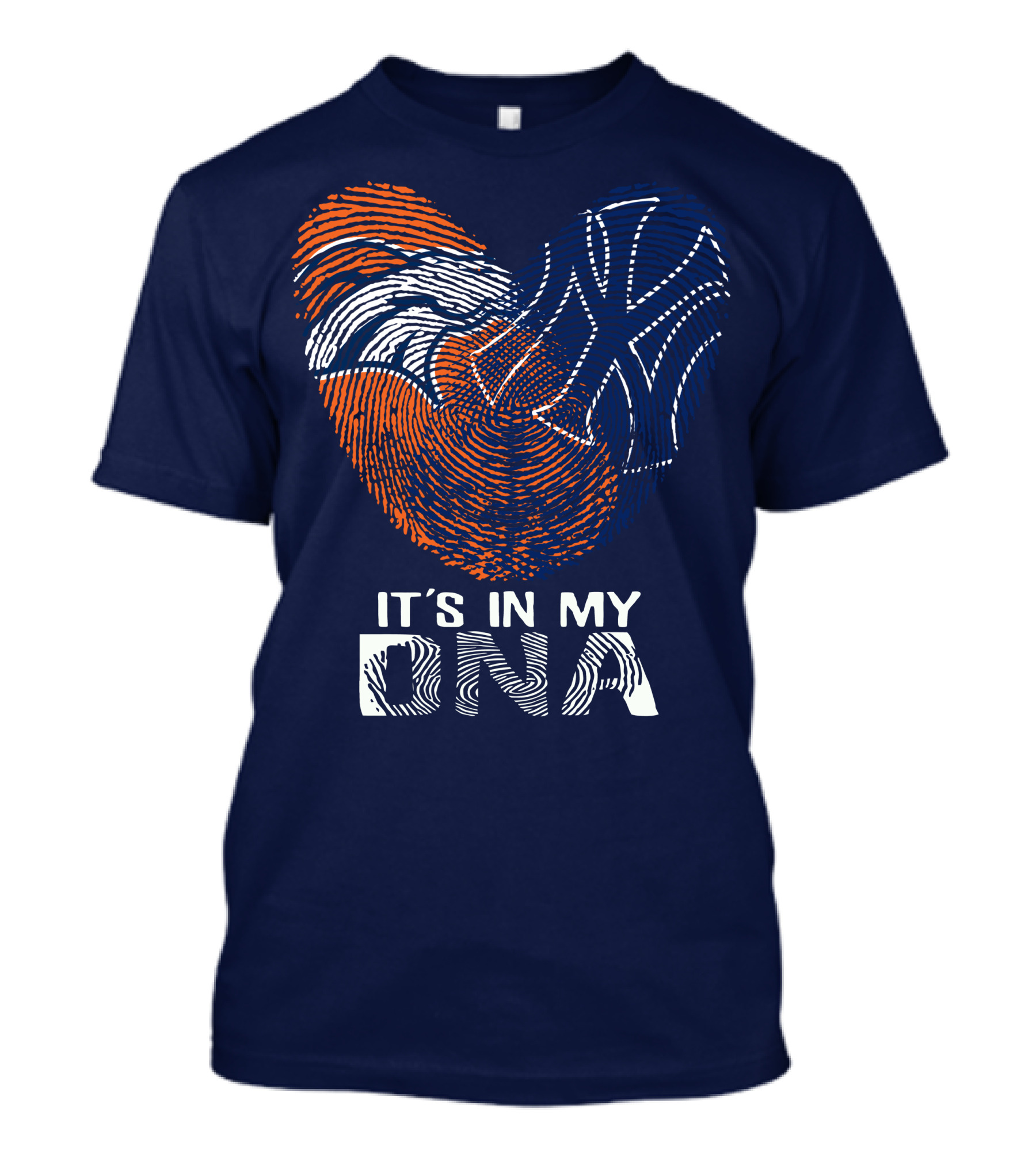 It's In My Dna Denver Broncos 04 Fingerprint Heart T-Shirt