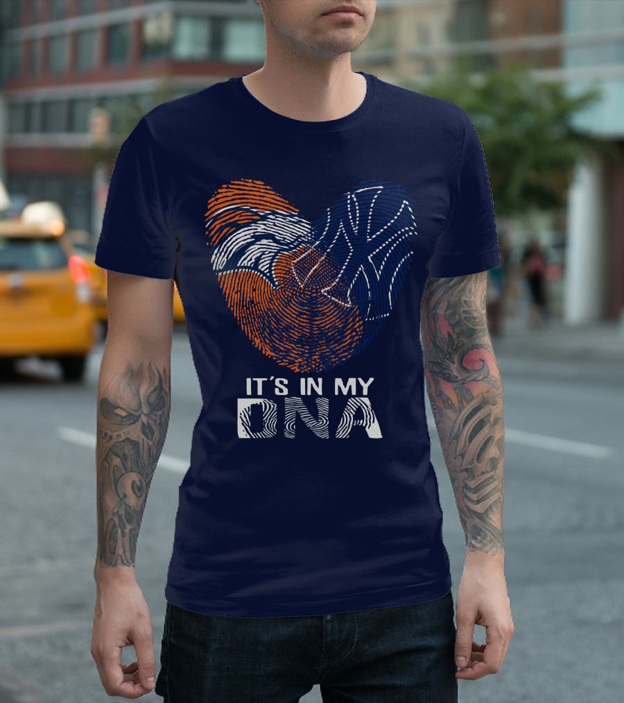 It's In My Dna Denver Broncos 04 Fingerprint Heart T-Shirt