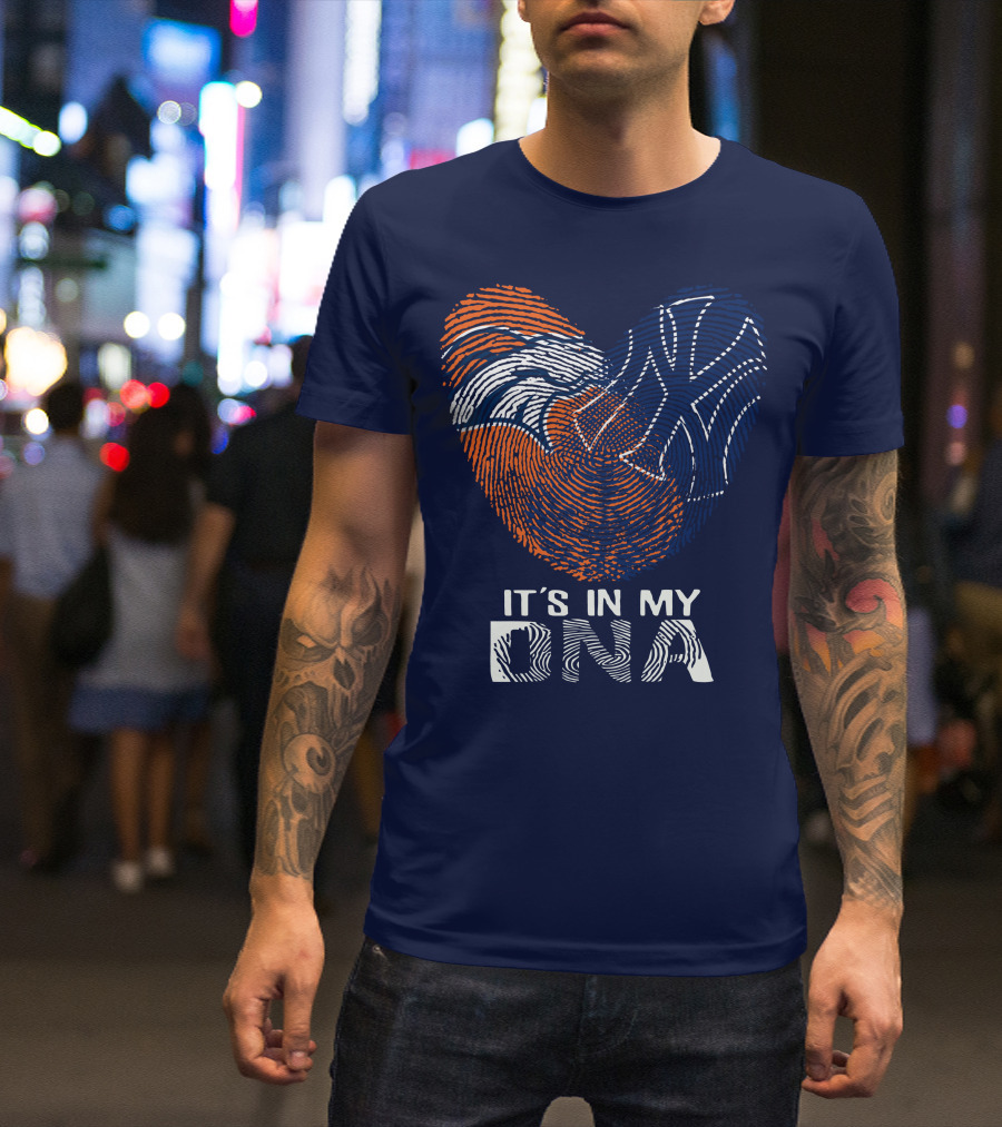 It's In My Dna Denver Broncos 04 Fingerprint Heart T-Shirt