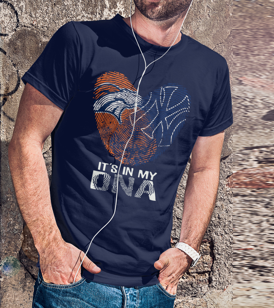 It's In My Dna Denver Broncos 04 Fingerprint Heart T-Shirt