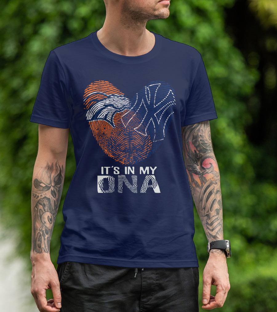It's In My Dna Denver Broncos 04 Fingerprint Heart T-Shirt