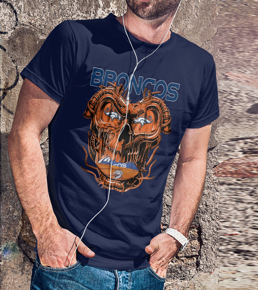 Dragonskull Broncos Football Logo Denver Broncos T-Shirt