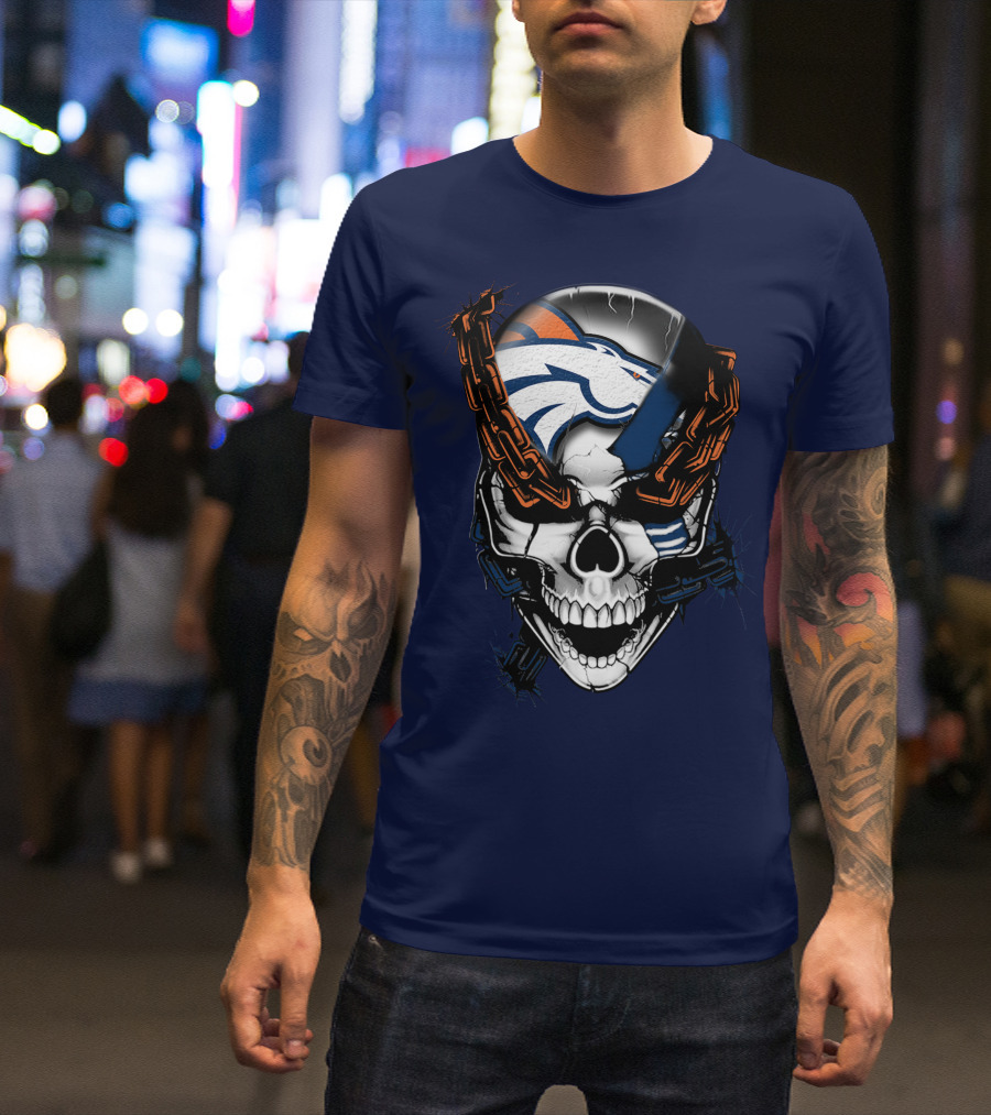 Denver Broncos Skull Logo T-Shirt