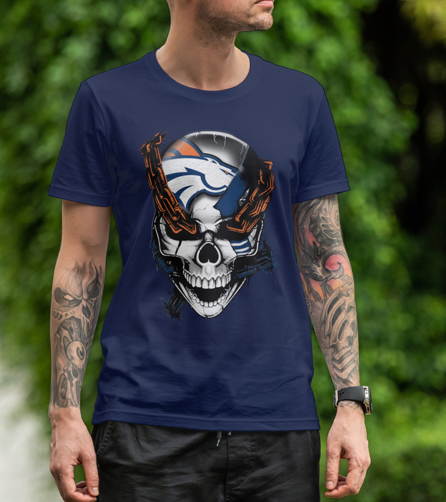 Denver Broncos Skull Logo T-Shirt
