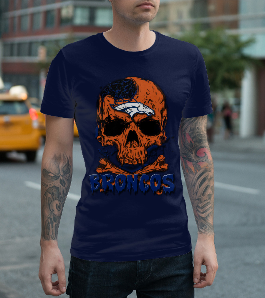 Broncos Skull Design Featuring Team T-Shirt