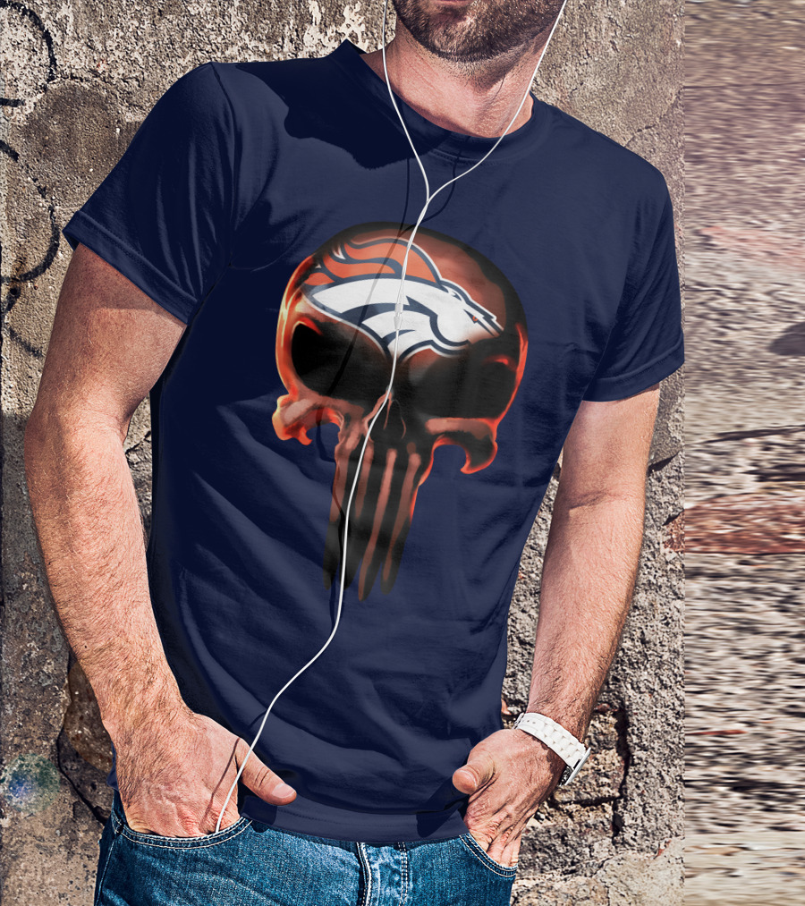 Denver Broncos Skull T-Shirt