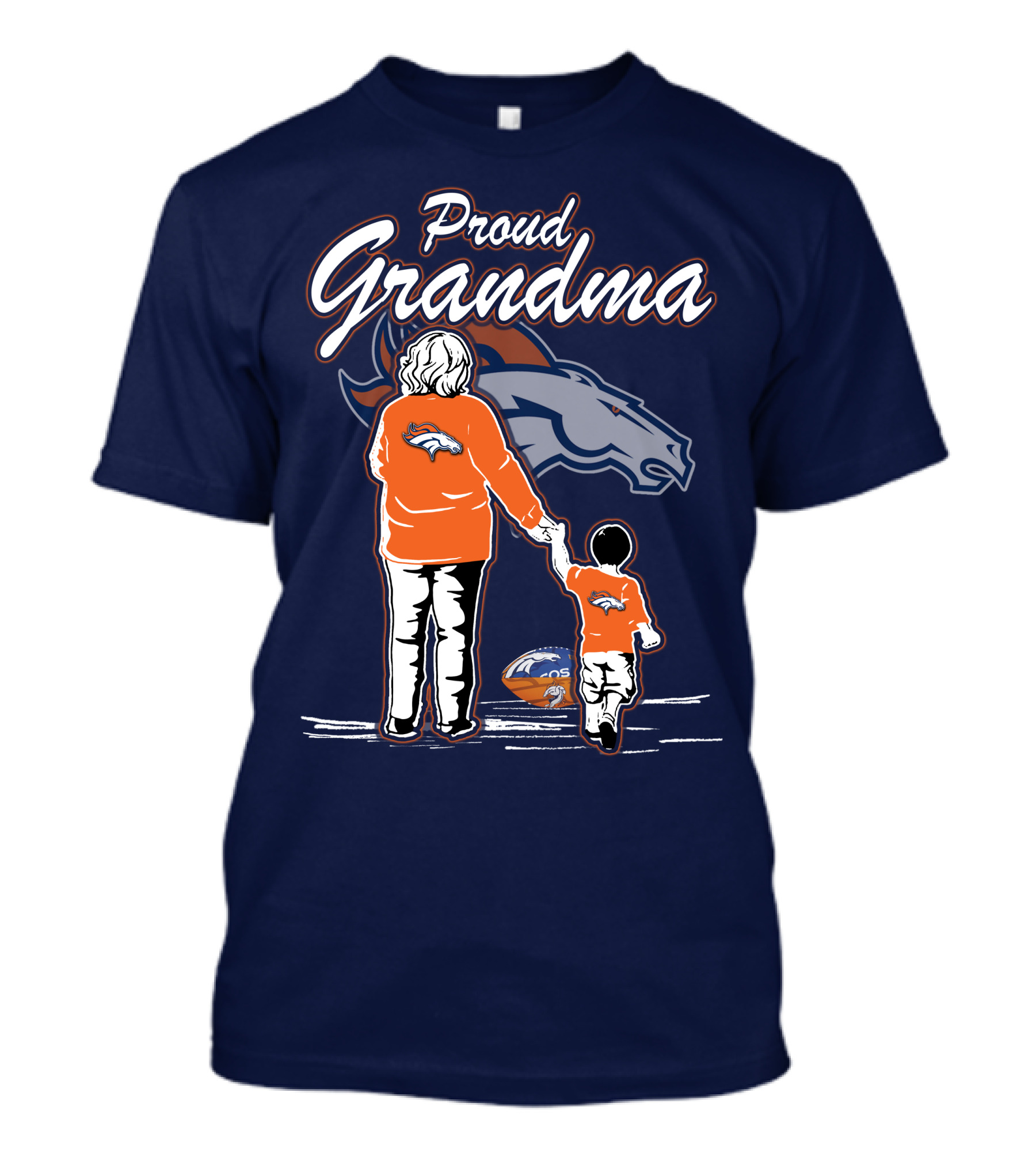 Proud Grandma Denver Broncos Family Football Fan Wears Team Logo T-Shirt