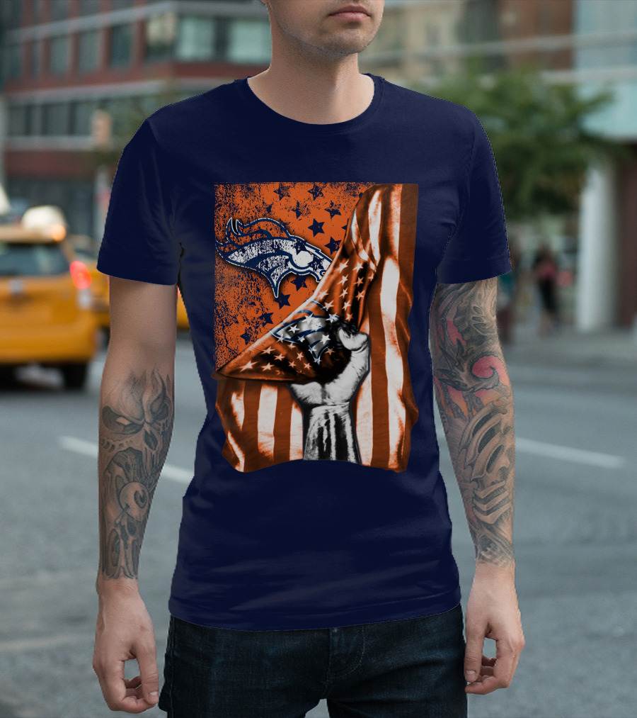 Denver Broncos American Flag Star T-Shirt