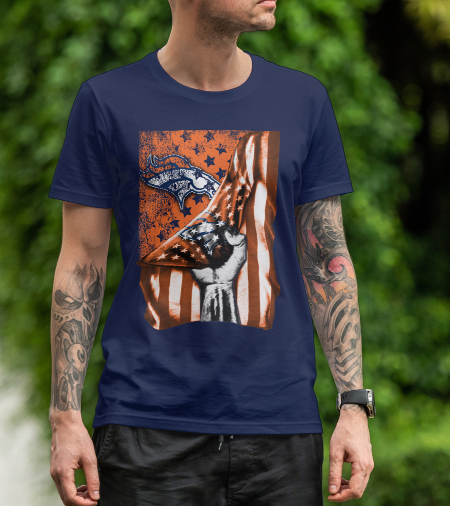Denver Broncos American Flag Star T-Shirt