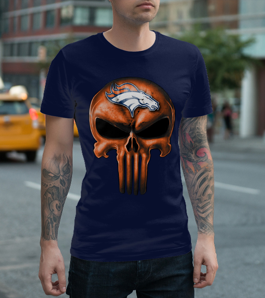 Skull Denver Broncos T-Shirt
