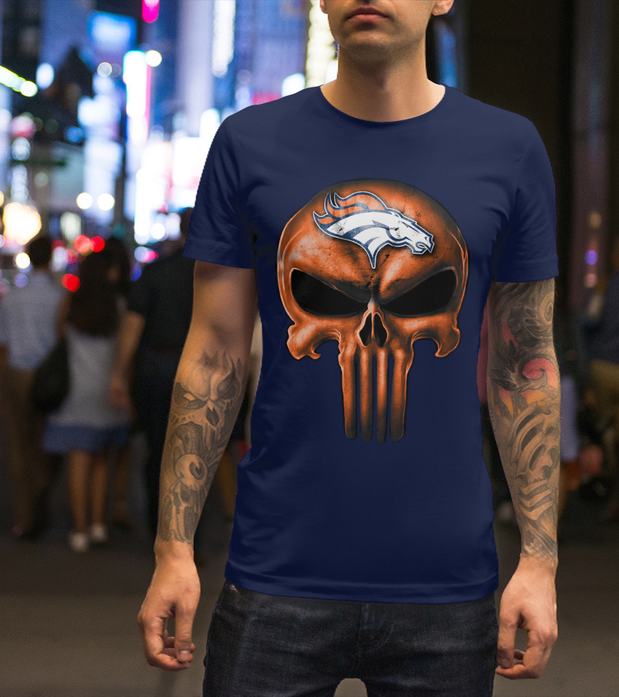 Skull Denver Broncos T-Shirt