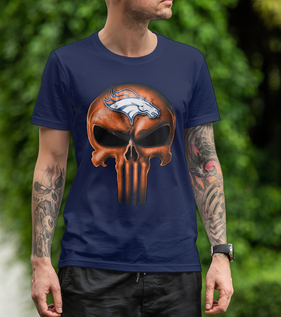 Skull Denver Broncos T-Shirt