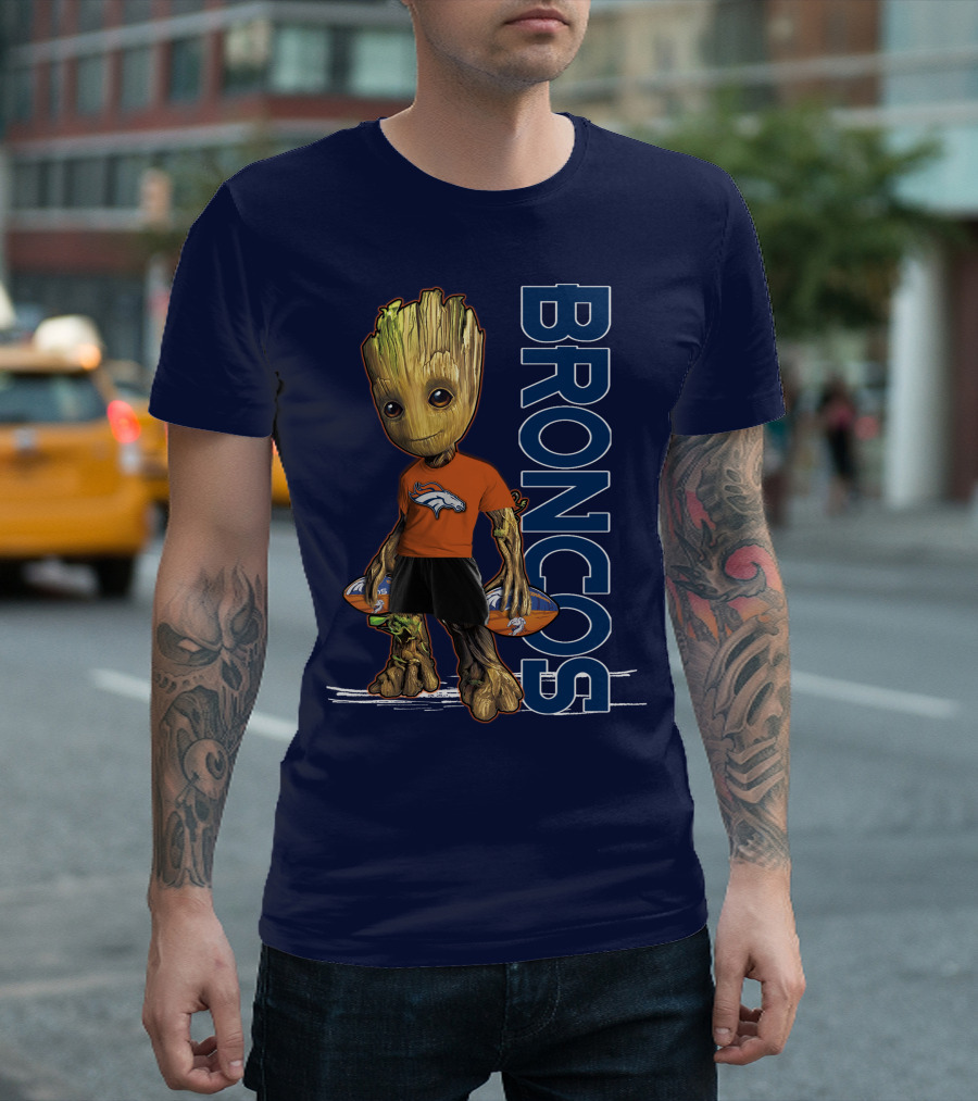 Groot V1 Denver Broncos Football Fan Character T-Shirt