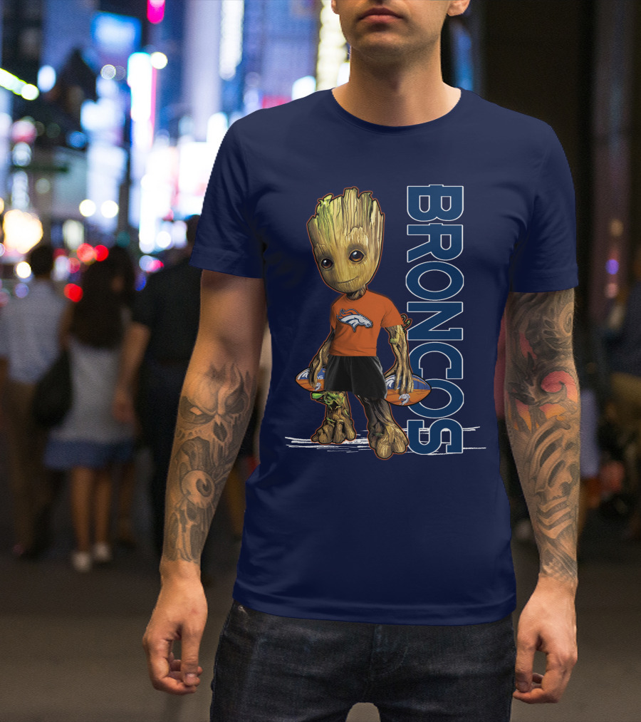 Groot V1 Denver Broncos Football Fan Character T-Shirt