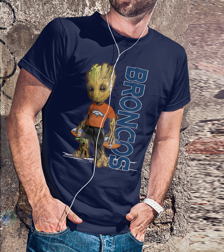 Groot V1 Denver Broncos Football Fan Character T-Shirt