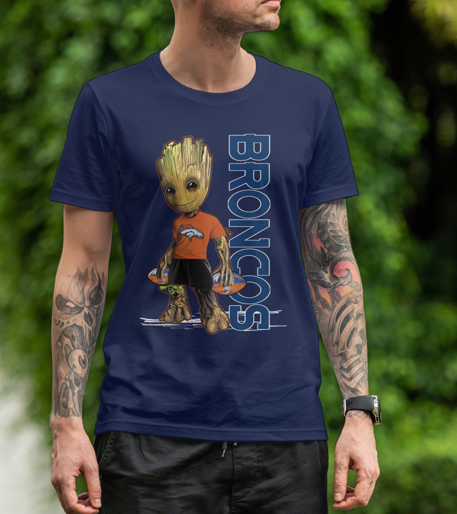 Groot V1 Denver Broncos Football Fan Character T-Shirt