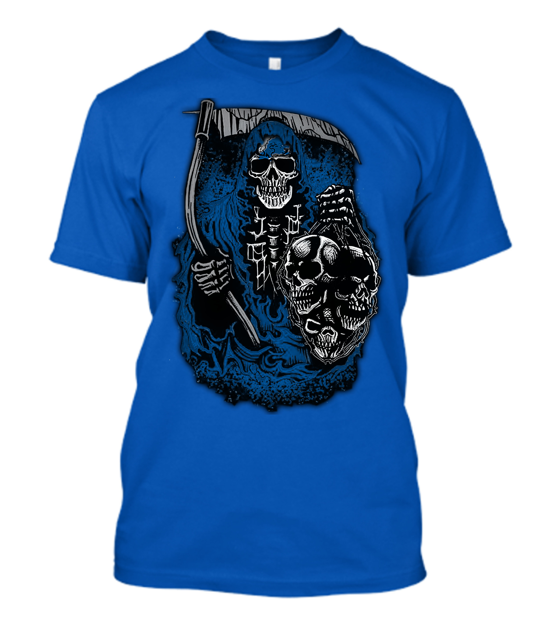 Detroit Lions Grim Reaper Skulls T-Shirt