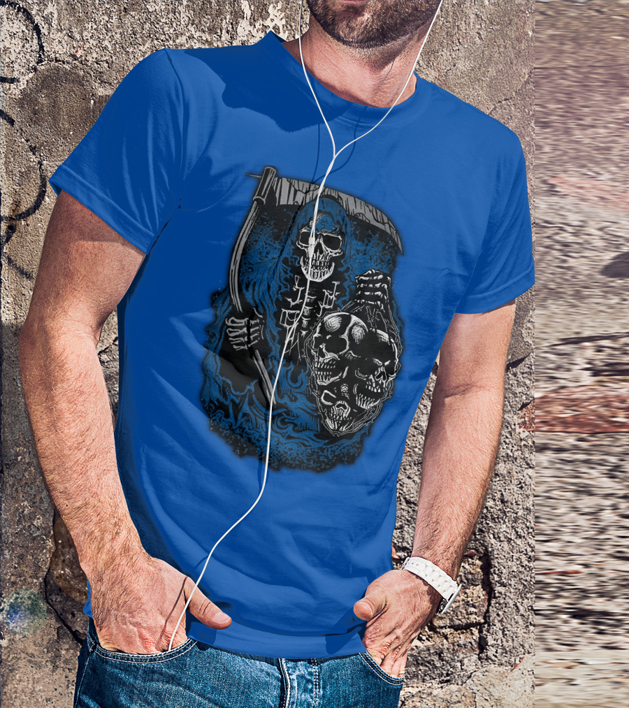 Detroit Lions Grim Reaper Skulls T-Shirt