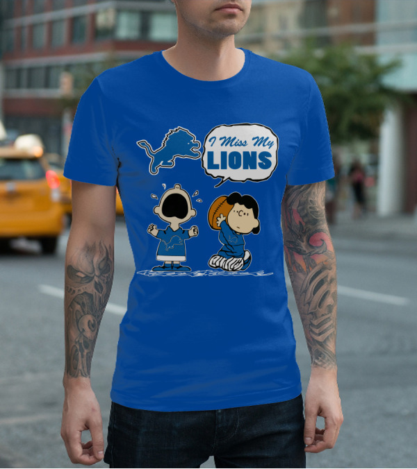 I Miss My Lions Detroit Lions Charlie Brown Football T-Shirt
