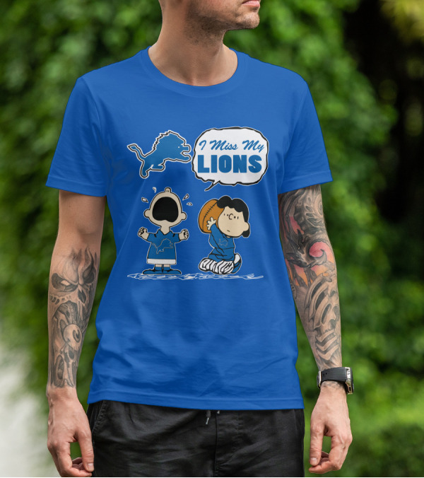 I Miss My Lions Detroit Lions Charlie Brown Football T-Shirt