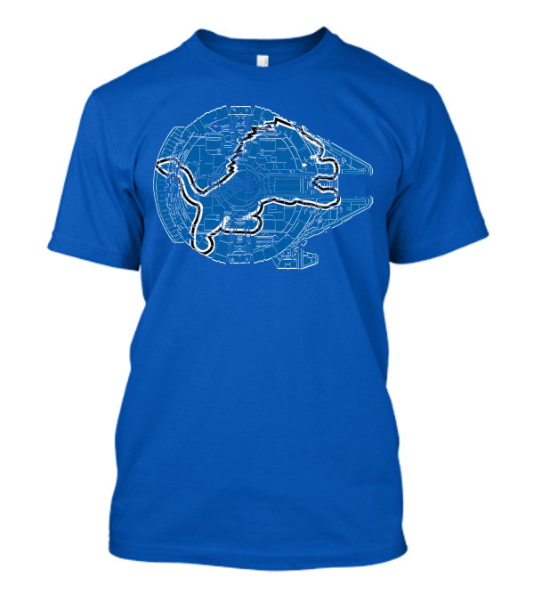Detroit Lions Millennium Falcon Football Crossover T-Shirt