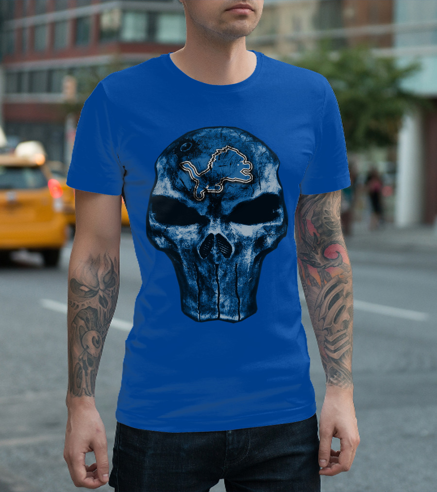 Detroit Lions Skull T-Shirt