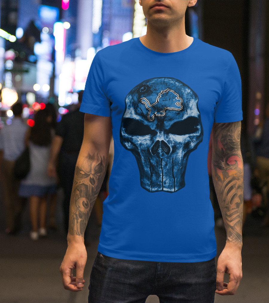 Detroit Lions Skull T-Shirt