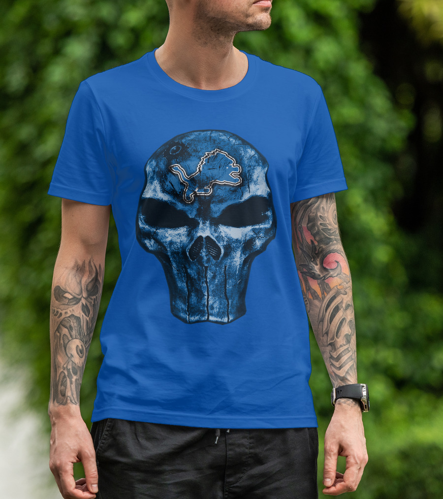 Detroit Lions Skull T-Shirt
