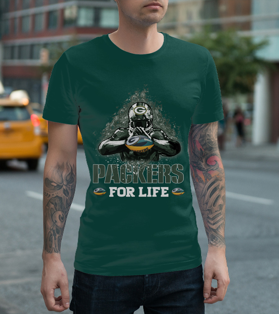 Packers For Life Green Bay Football Fan T-Shirt
