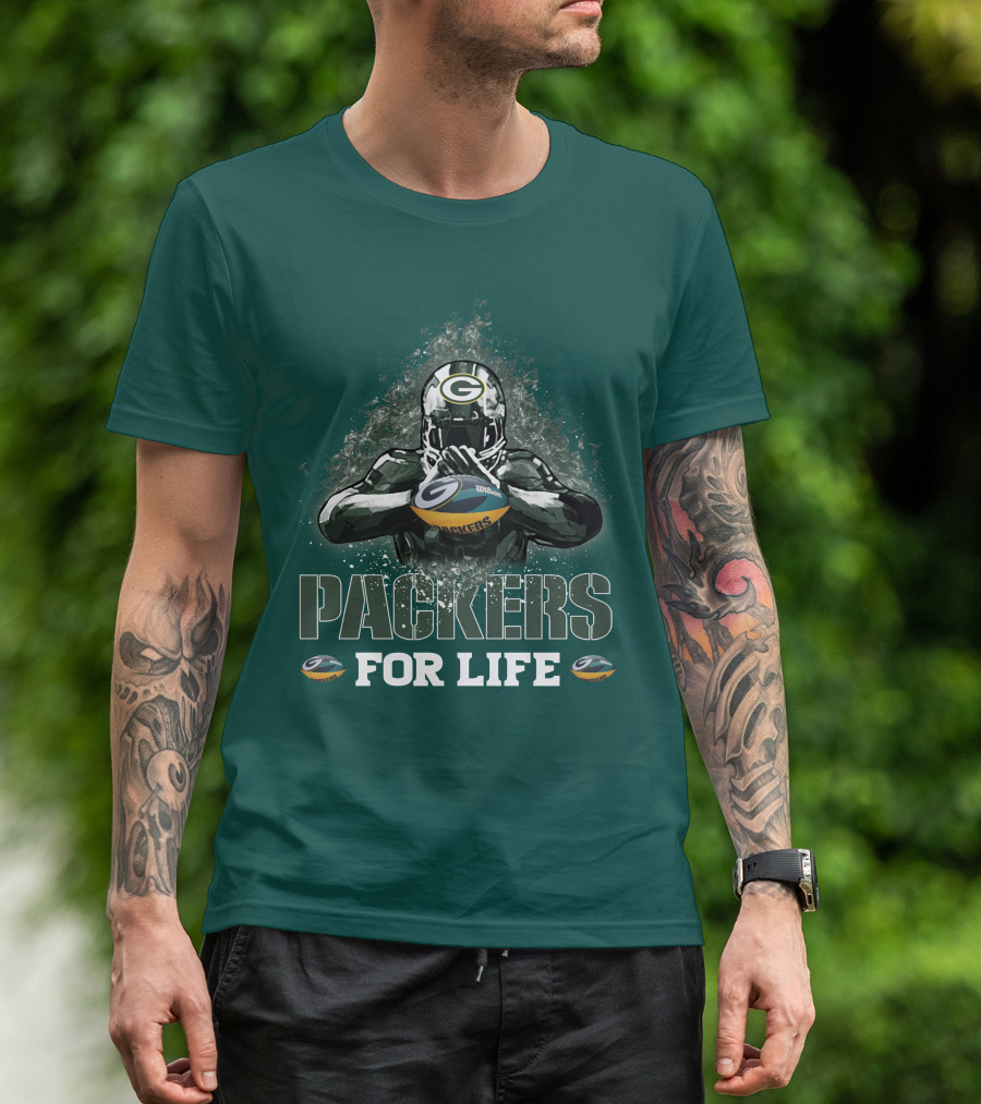 Packers For Life Green Bay Football Fan T-Shirt