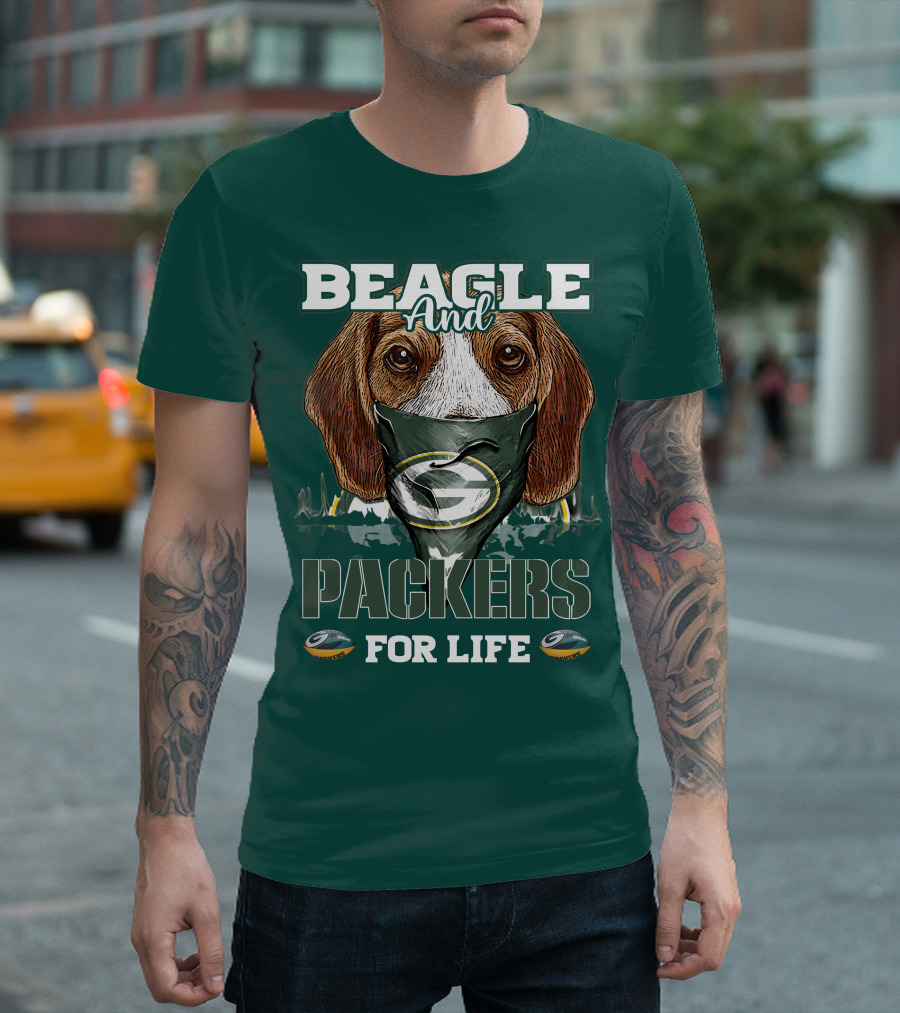 Beagle And Packers For Life Green Bay Packers T-Shirt