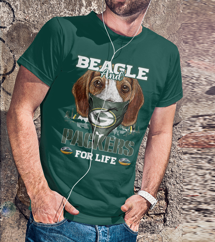 Beagle And Packers For Life Green Bay Packers T-Shirt