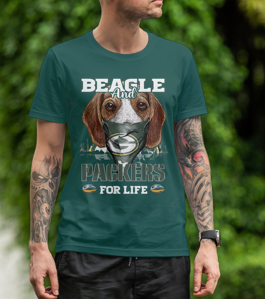 Beagle And Packers For Life Green Bay Packers T-Shirt