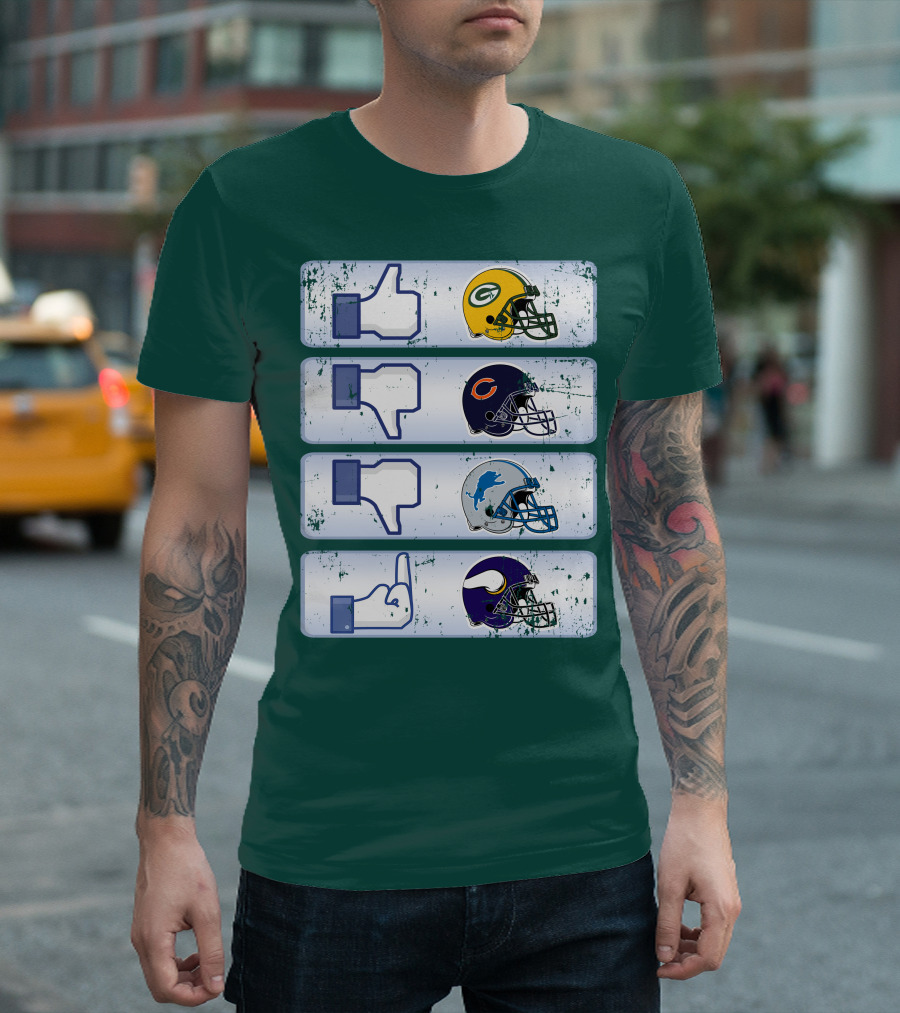 Green Bay Packers Chicago Bears Detroit Lions Minnesota Vikings Nfl Rivalry Icons T-Shirt
