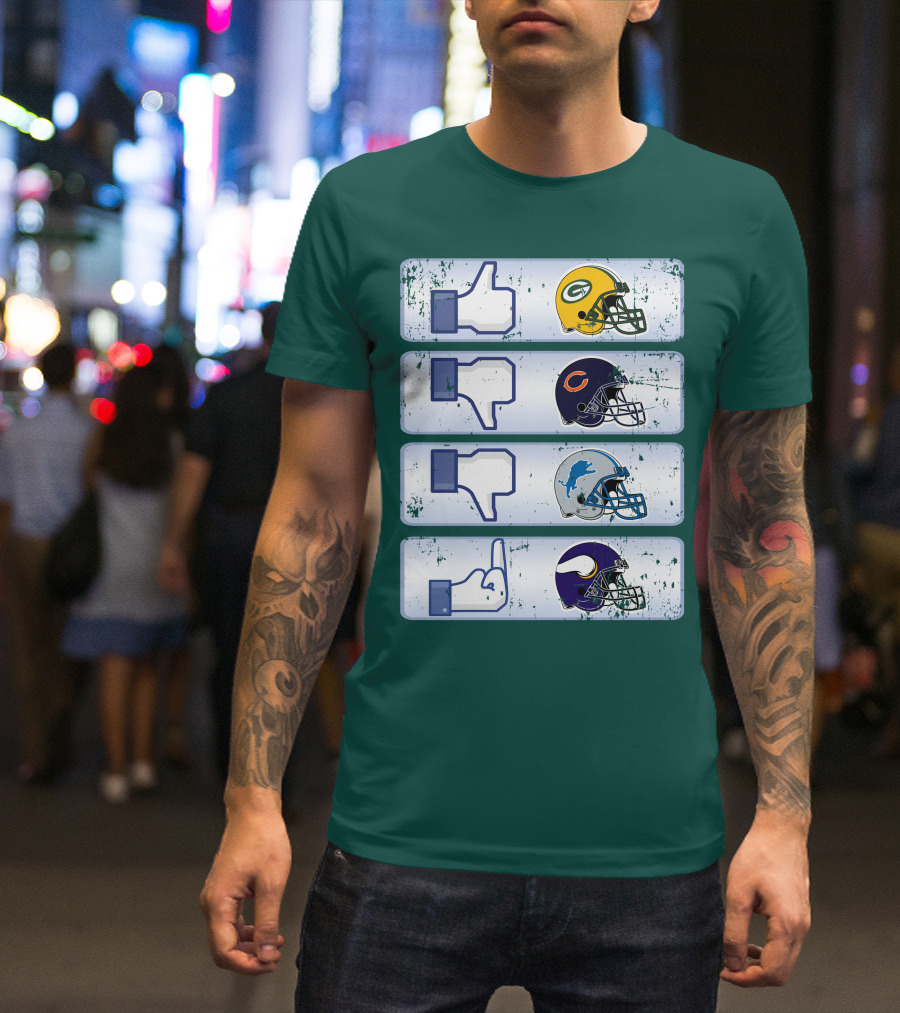 Green Bay Packers Chicago Bears Detroit Lions Minnesota Vikings Nfl Rivalry Icons T-Shirt