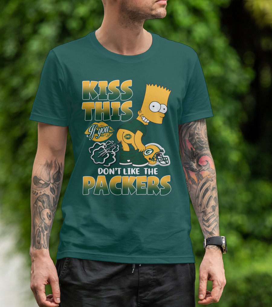 Green Bay Packers Kiss This Bart Simpson Don't Like The Packers T-Shirt