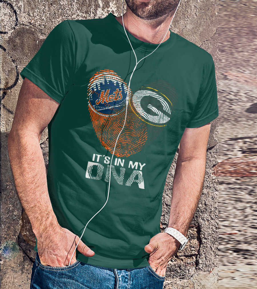 Green Bay Packers New York Mets It's In My Dna T-Shirt