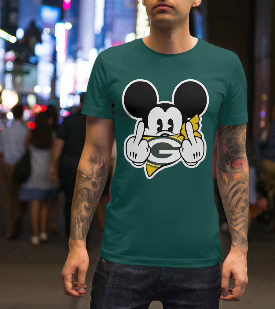 Green Bay Packers Mickey Gesture Fandom T-Shirt