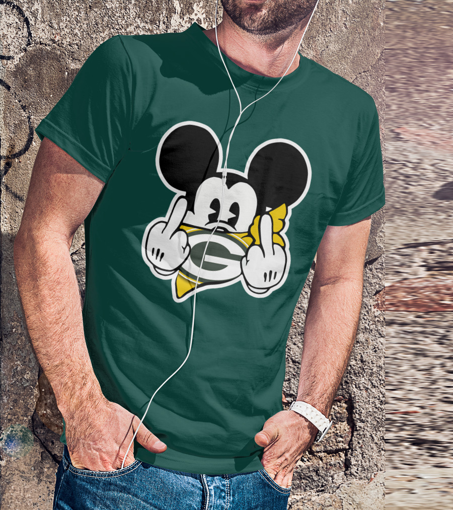 Green Bay Packers Mickey Gesture Fandom T-Shirt