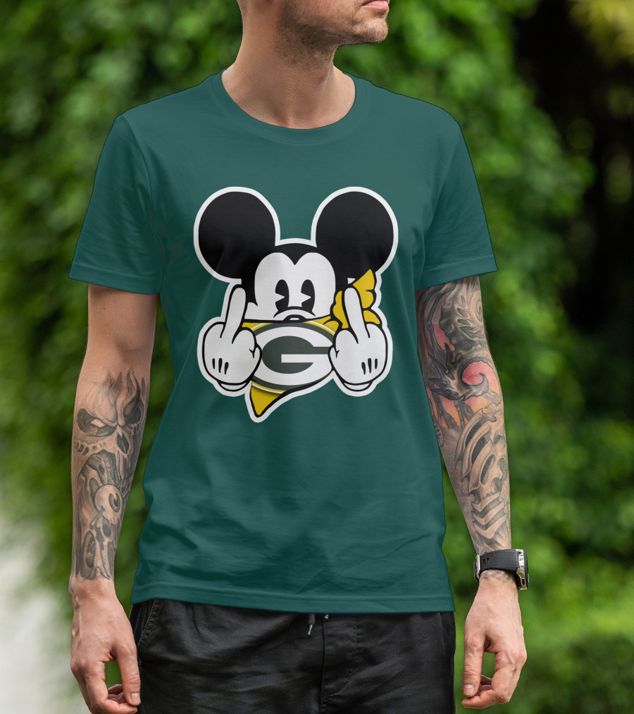 Green Bay Packers Mickey Gesture Fandom T-Shirt