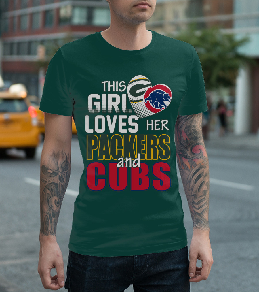 This Girl Loves Her Packers And Cubs T-Shirt