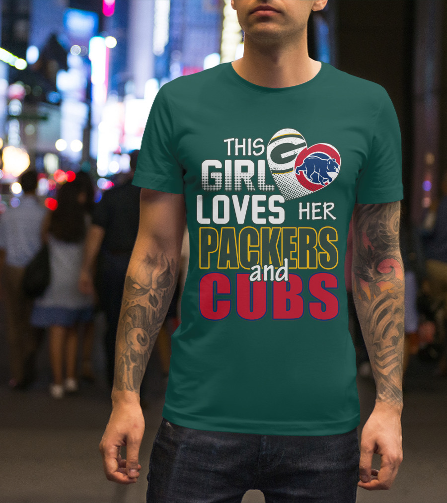 This Girl Loves Her Packers And Cubs T-Shirt