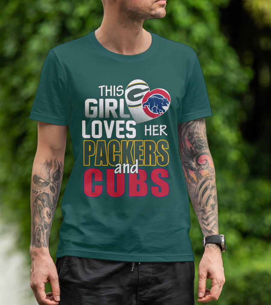 This Girl Loves Her Packers And Cubs T-Shirt