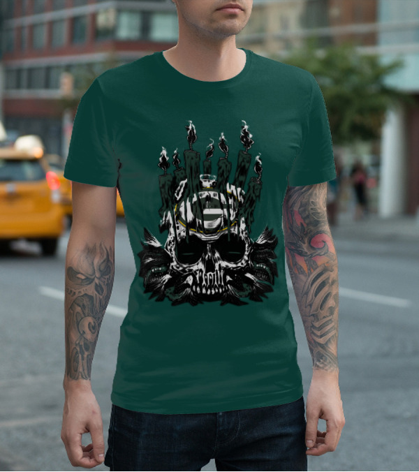 Green Bay Packers Skull Candle T-Shirt