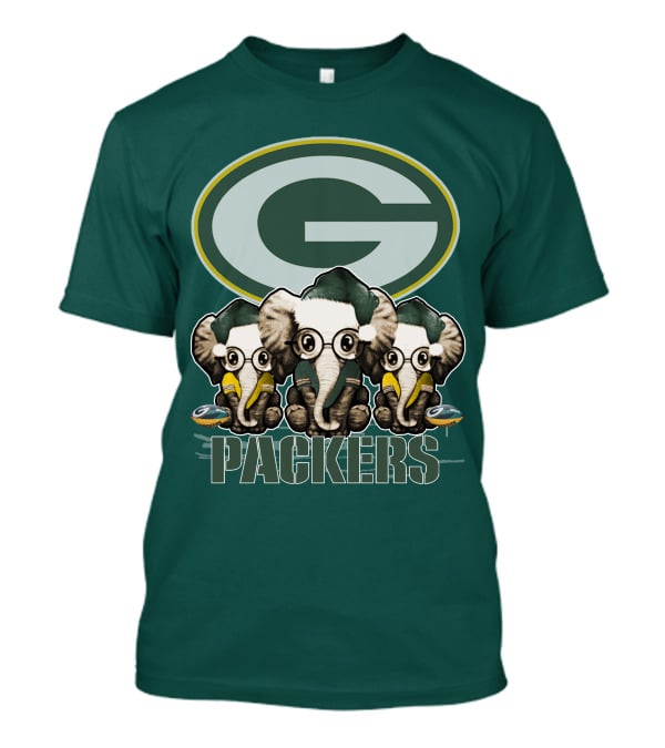 Elephant Packers Christmas Green Bay Packers T-Shirt