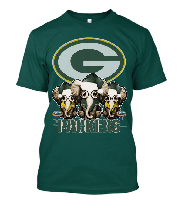 Elephant Packers Christmas Green Bay Packers T-Shirt