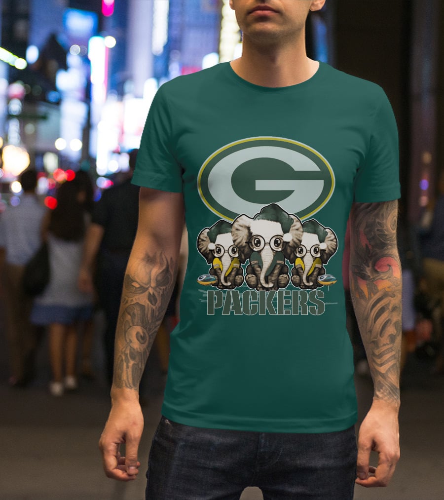 Elephant Packers Christmas Green Bay Packers T-Shirt
