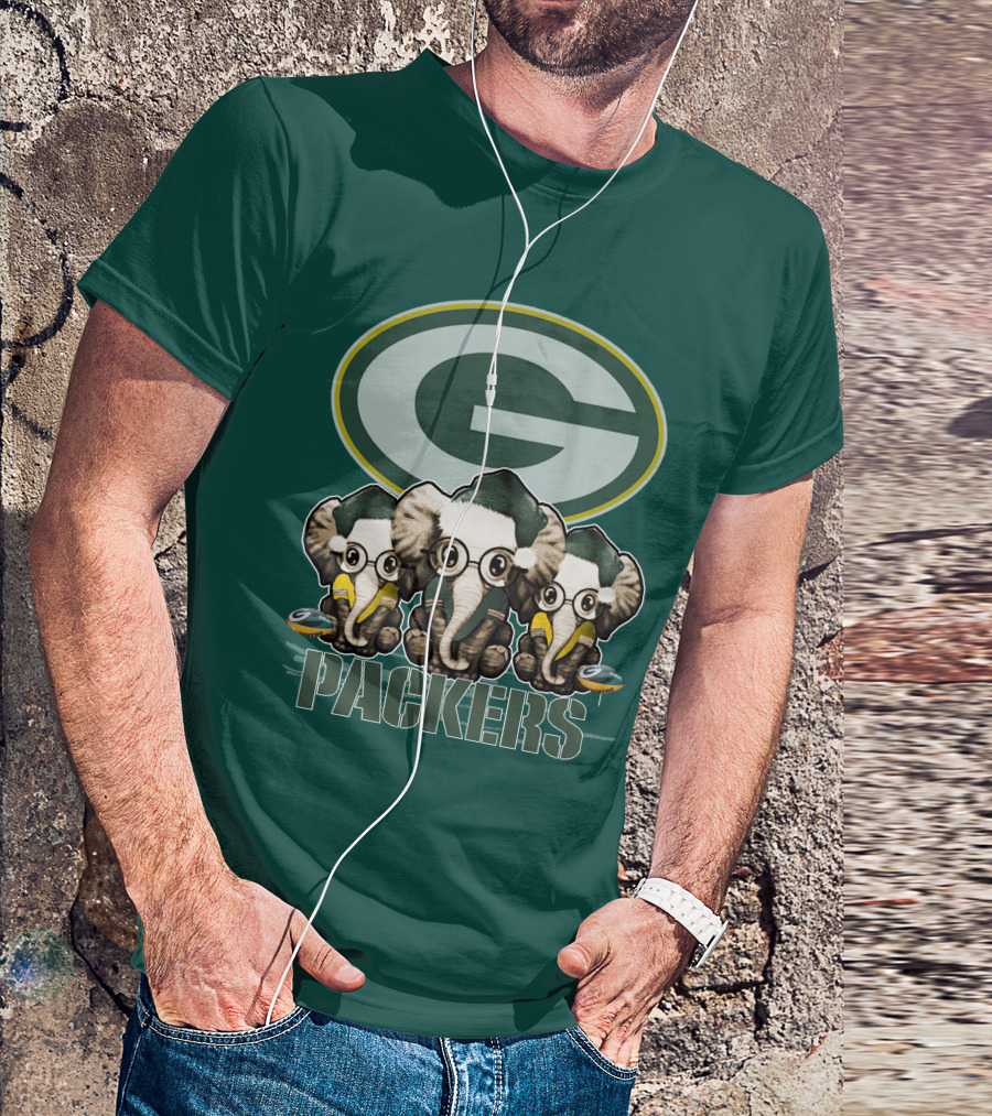 Elephant Packers Christmas Green Bay Packers T-Shirt